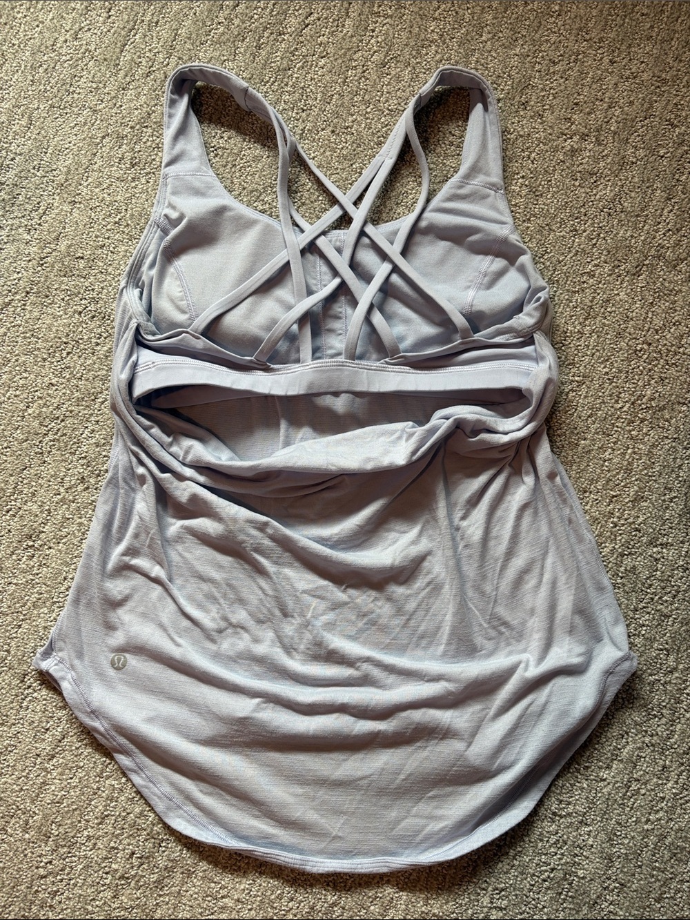lululemon athletica light gray strappy performance tank